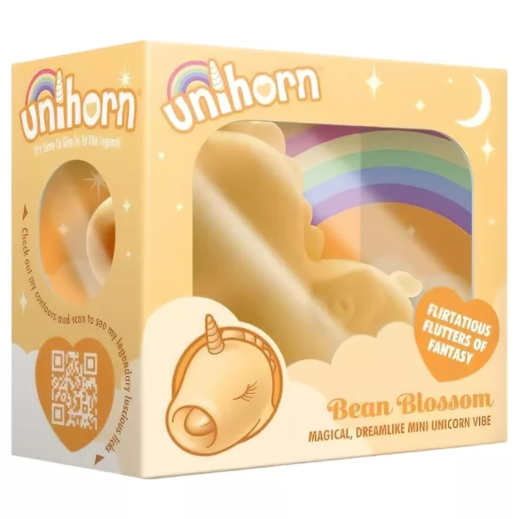 Unihorn Bean Blossom - vibrator clitoris unicorn reîncărcabil - galben