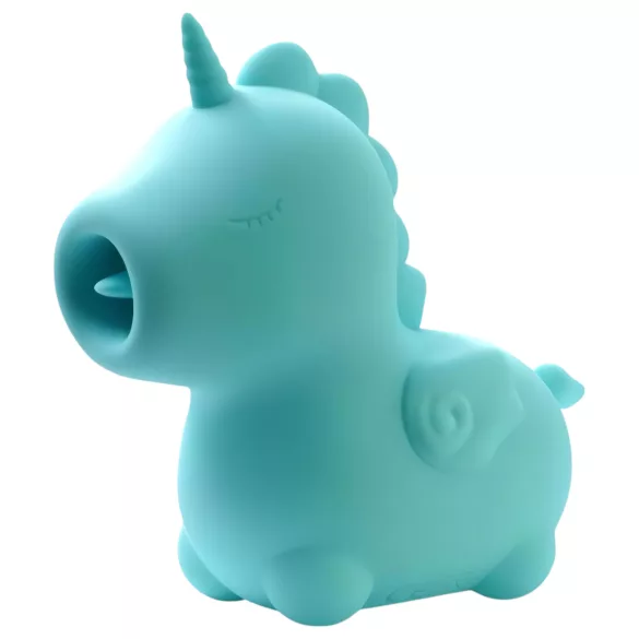 Unihorn Mount'n Peak - vibrator clitoridian unicorn reîncărcabil - albastru