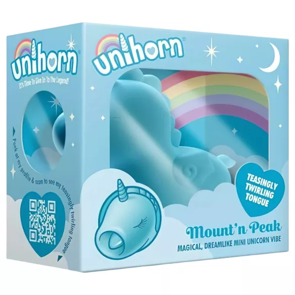 Unihorn Mount'n Peak - vibrator clitoridian unicorn reîncărcabil - albastru