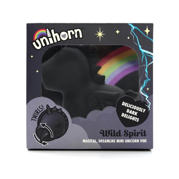 Unihorn Wild Spirit - vibrator clitoridian unicorn reîncărcabil - negru
