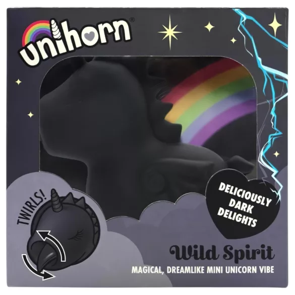 Unihorn Wild Spirit - vibrator clitoridian unicorn reîncărcabil - negru