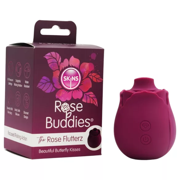 Skins Rose Flutterz - vibrator clitoridian cu acumulator (mov)