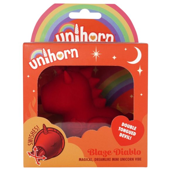 Unihorn Blaze Diablo - vibrator clitoridian unicorn reîncărcabil - roșu