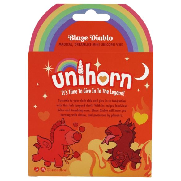 Unihorn Blaze Diablo - vibrator clitoridian unicorn reîncărcabil - roșu