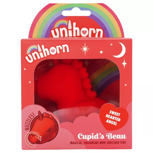 Unihorn Cupid's Beau - vibrator clitoridian unicorn reîncărcabil - roșu
