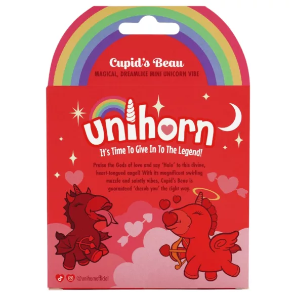 Unihorn Cupid's Beau - vibrator clitoridian unicorn reîncărcabil - roșu
