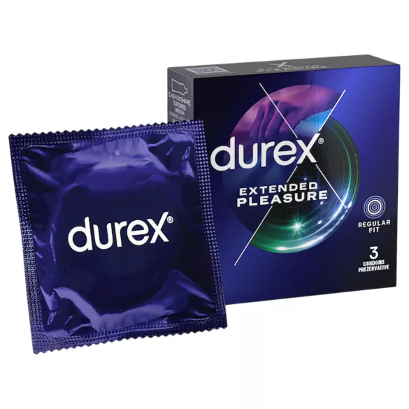 Durex Extended Pleasure - prezervative cu efect întârziat - 56mm (3buc)
