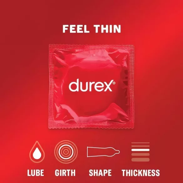 Durex Feel Thin - prezervative ultra subțiri - senzație naturală - 18 buc
