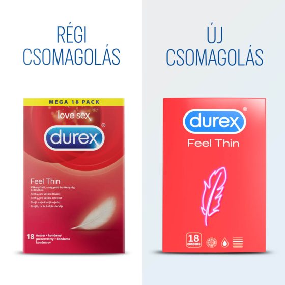 Durex Feel Thin - prezervativ pentru o senzație reală (18 bucăți)
