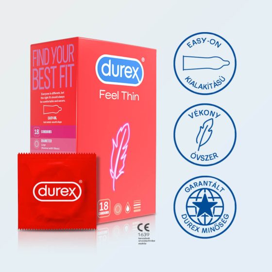 Durex Feel Thin - prezervativ pentru o senzație reală (18 bucăți)
