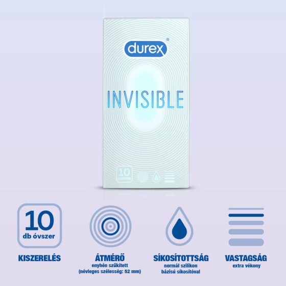 Durex Invisible Extra Sensitive - prezervativ subțire (10buc)