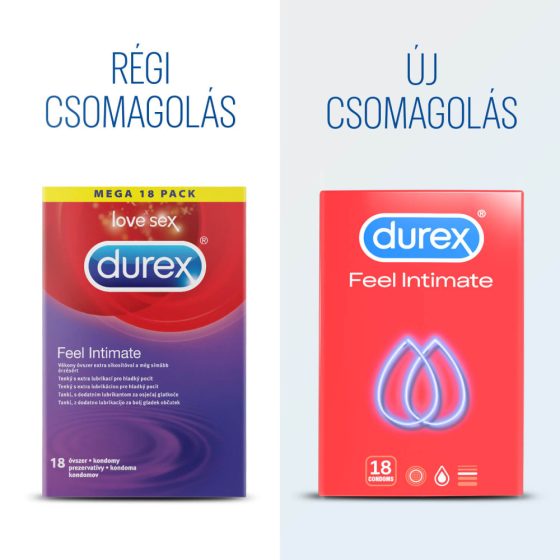 Durex Feel Intimate - prezervative cu pereți subțiri (18 buc)