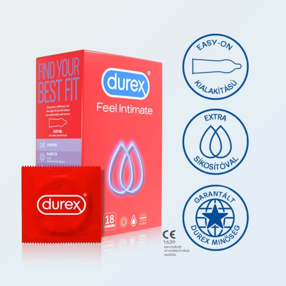 Durex Feel Intimate - prezervativ cu pereți subțiri (18 bucăți)