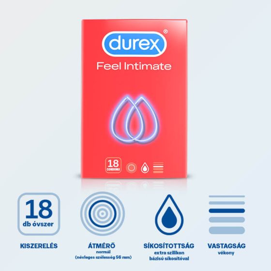 Durex Feel Intimate - prezervativ cu perete subțire (18 buc)