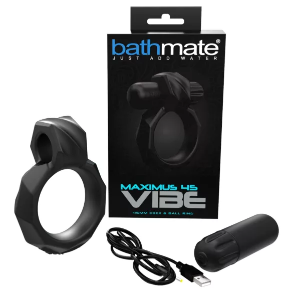 Bathmate Maximus Vibe 45 - inel penian vibrator reîncărcabil (negru)