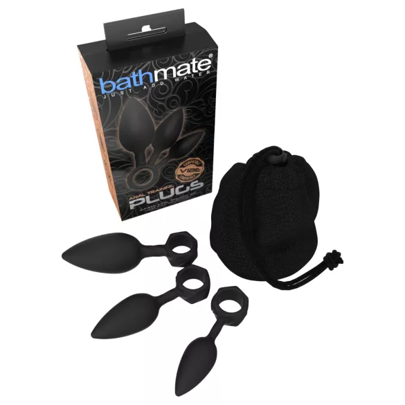 Bathmate Anal Training Plugs - set de dopuri anale (negru)