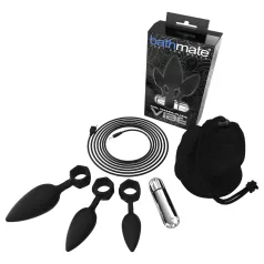   Bathmate Anal Training Plugs Vibe - set de dopuri anale vibratoare pentru antrenament (negru)