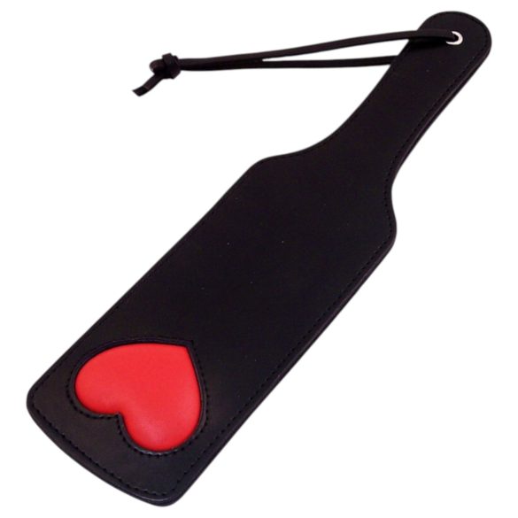 Rouge - bătăuș din piele naturală, in formă de inimă (negru)