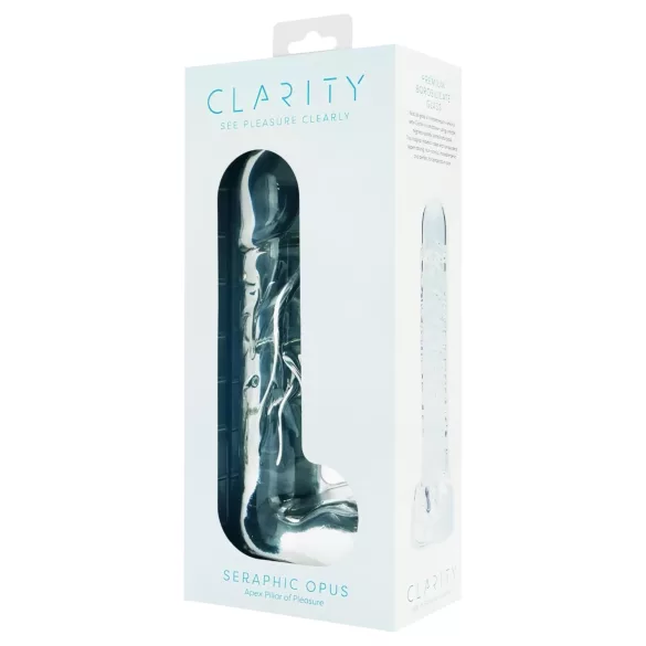 Clarity Seraphic Opus - dildo din sticlă pentru punctul G (transparent)
