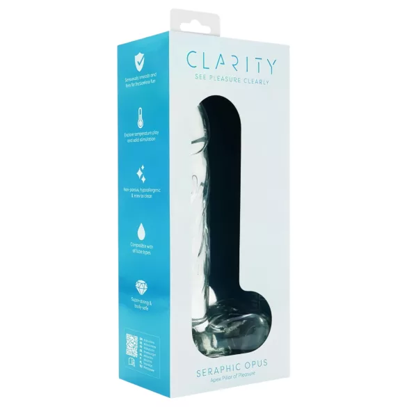 Clarity Seraphic Opus - dildo din sticlă pentru punctul G (transparent)