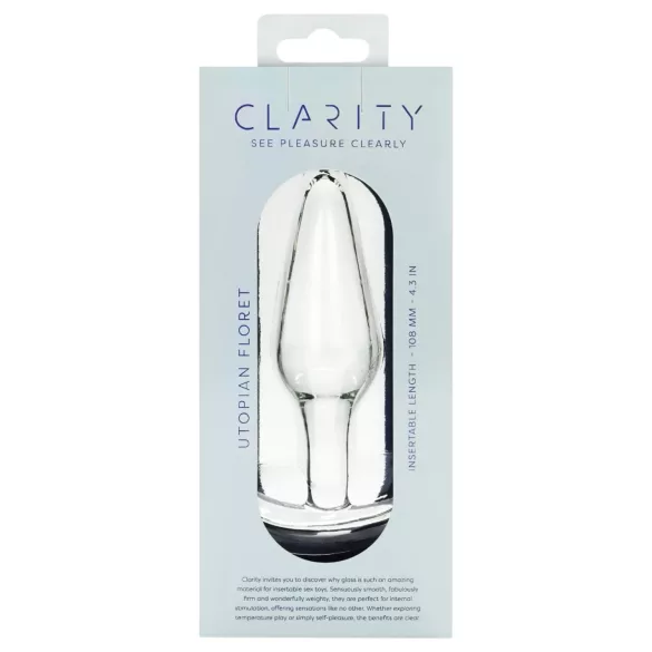 Clarity Utopian Floret - dop anal din sticlă (transparent)