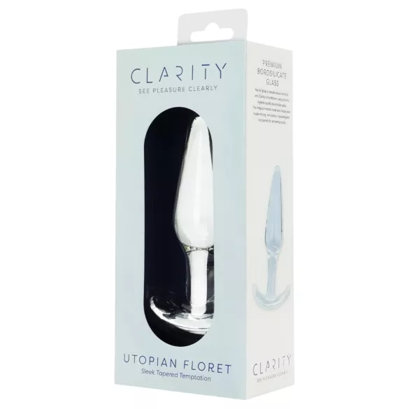 Clarity Utopian Floret - dop anal din sticlă (transparent)