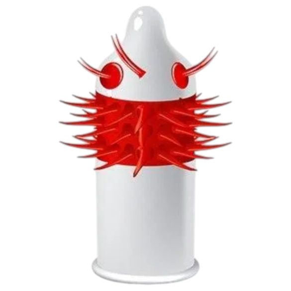 Egzo Ugly Coyote - prezervativ cu țepi lungi (1 buc)