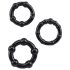 Lonely Stay Hard - set de inele peniene - negru (3 piese)