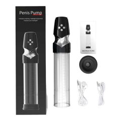   Lonely Voice - pompa de penis automată, cu geamăt (transparent-negru)