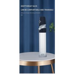   Lonely Voice - pompa de penis automată, cu geamăt (transparent-negru)