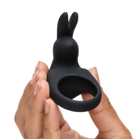 Happyrabbit Cock - inel vibrator reîncărcabilă (negru)