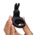 Happyrabbit Cock - inel vibrator cu baterie (negru)