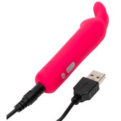   Happyrabbit Bullet - vibrator de baghetă cu baterie, cu urechi de iepure (roz)