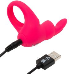   Happyrabbit Cock - inel vibrator pentru penis cu baterie (roz)