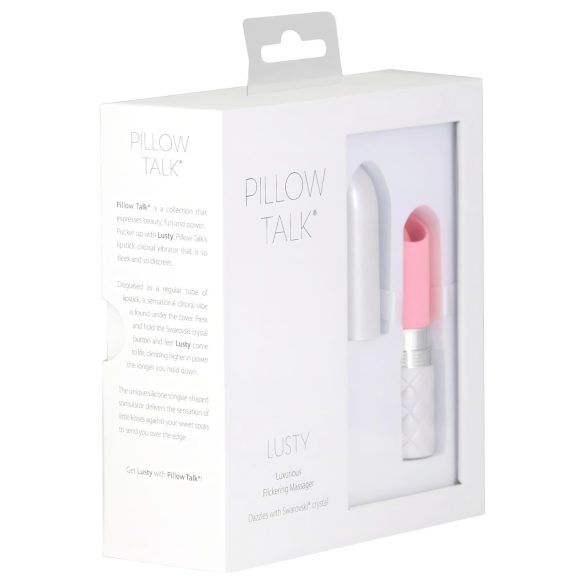 Pillow Talk Lusty - vibrator cu limbă reîncărcabil, roz