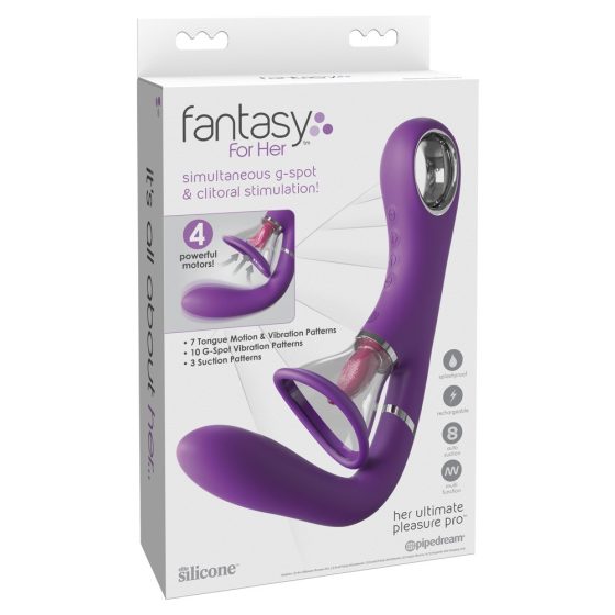 Fantasy For Her - Vibrator cu 4 motoare pentru punctul G și stimularea clitorisului (mov)