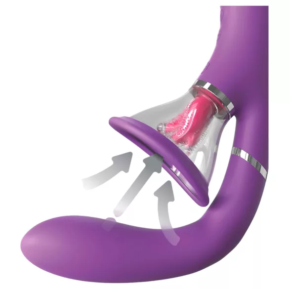 Fantasy For Her - Vibrator dublu G-spot și clitoris cu 4 motoare - mov