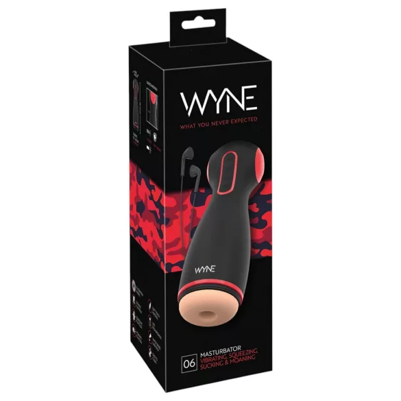 WYNE 06 - masturbator electric cu vibrații și aspirație - negru
