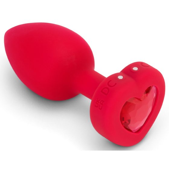b-vibe heart - vibrator anal cu acumulator și control radio (roșu)