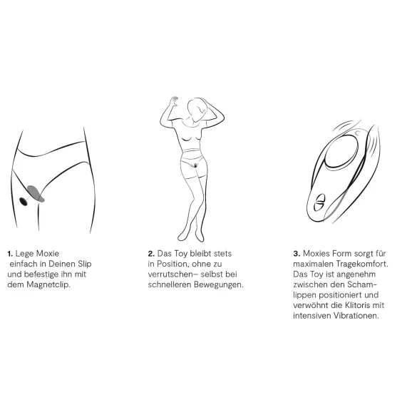 We-Vibe Moxie+ - vibrator clitoridian purtabil cu aplicație și telecomandă (negru)