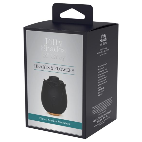 Fifty Shades of Grey - vibrator tip trandafir cu pulsare aer - negru