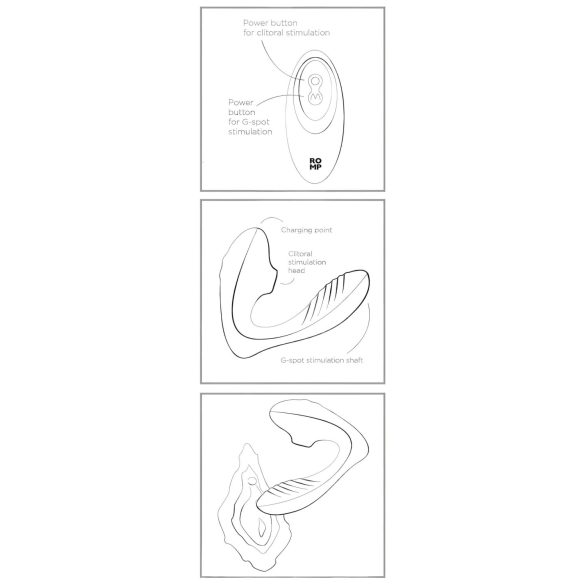 ROMP Reverb - vibrator 2în1 cu unde de aer și punctul G - mov