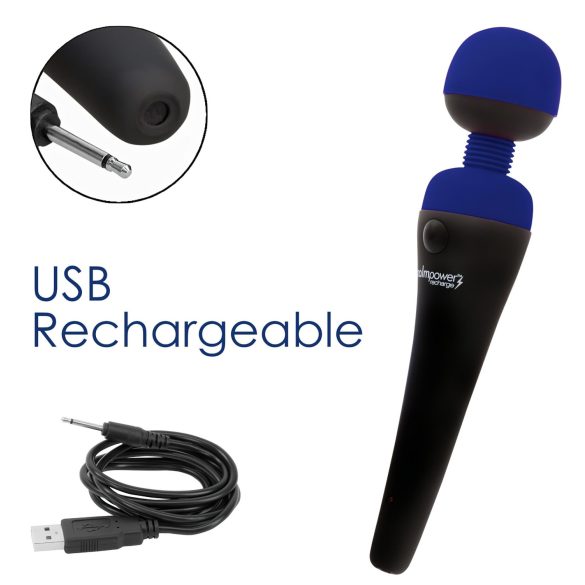 PalmPower recharge - vibrator albastru, reîncărcabil și puternic