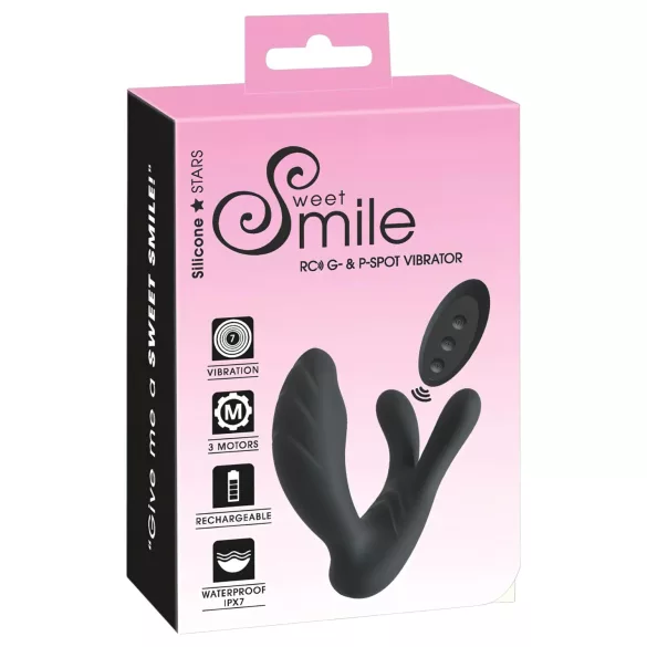 Smile - Vibrator punct G și P - funcție telecomandă - silicon negru