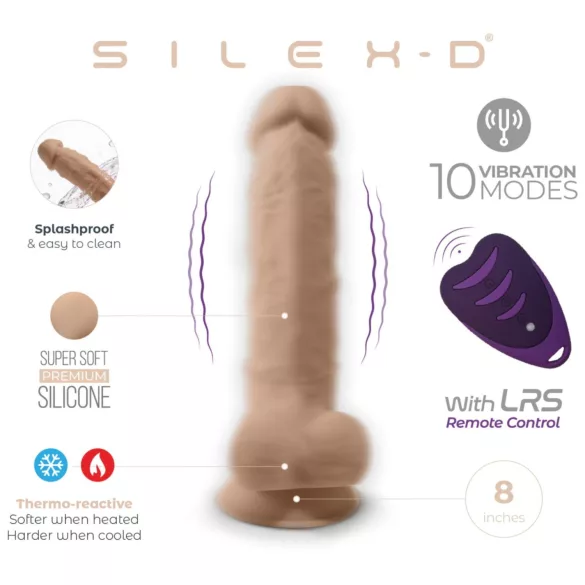 Silexd 8 - vibrator pentru testicule cu telecomandă - culoare naturală