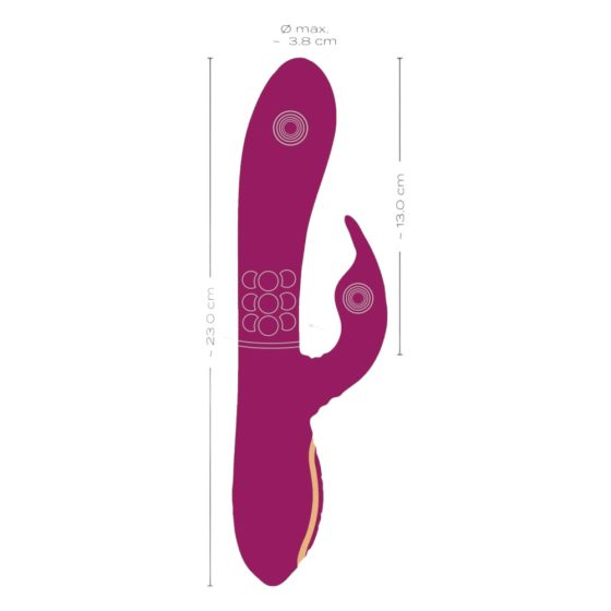 Javida - vibrator 3in1 cu rotatie de margele (violet)