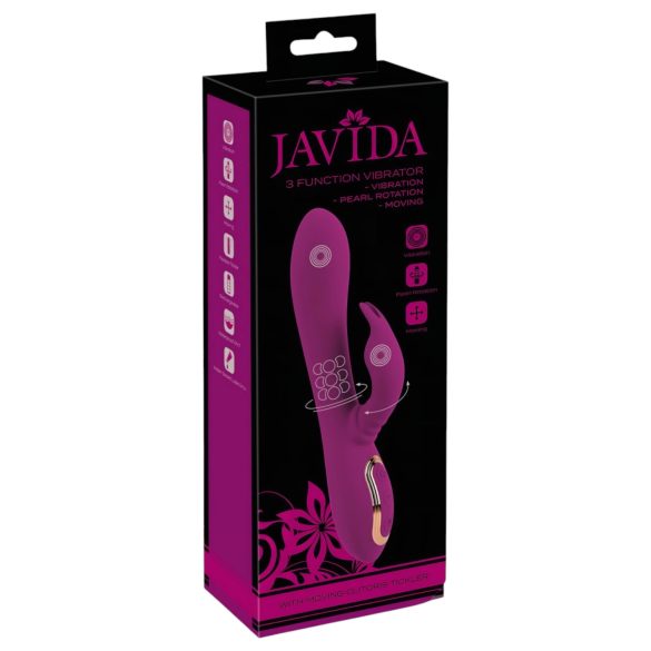 Javida - vibrator rotativ 3 în 1 cu bile - lila