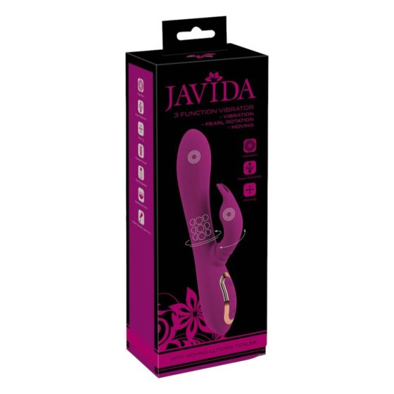 Javida - vibrator 3in1 cu rotatie de margele (violet)