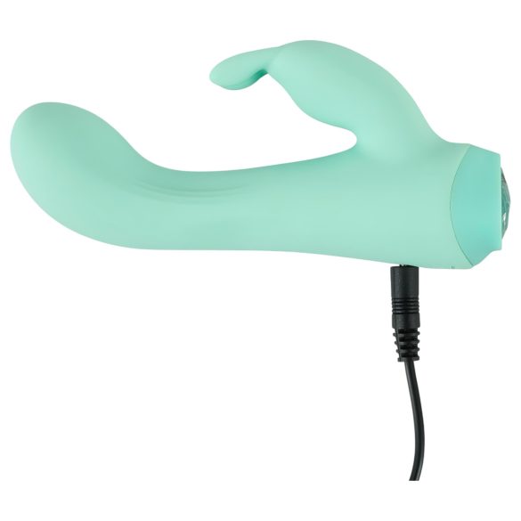 Cuties Mini 4 - vibrator iepuraș mic, reîncărcabil, rezistent la apă, verde