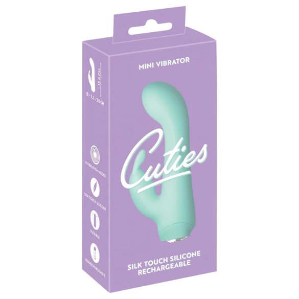 Cuties Mini 4 - vibrator iepuraș mic, reîncărcabil, rezistent la apă, verde